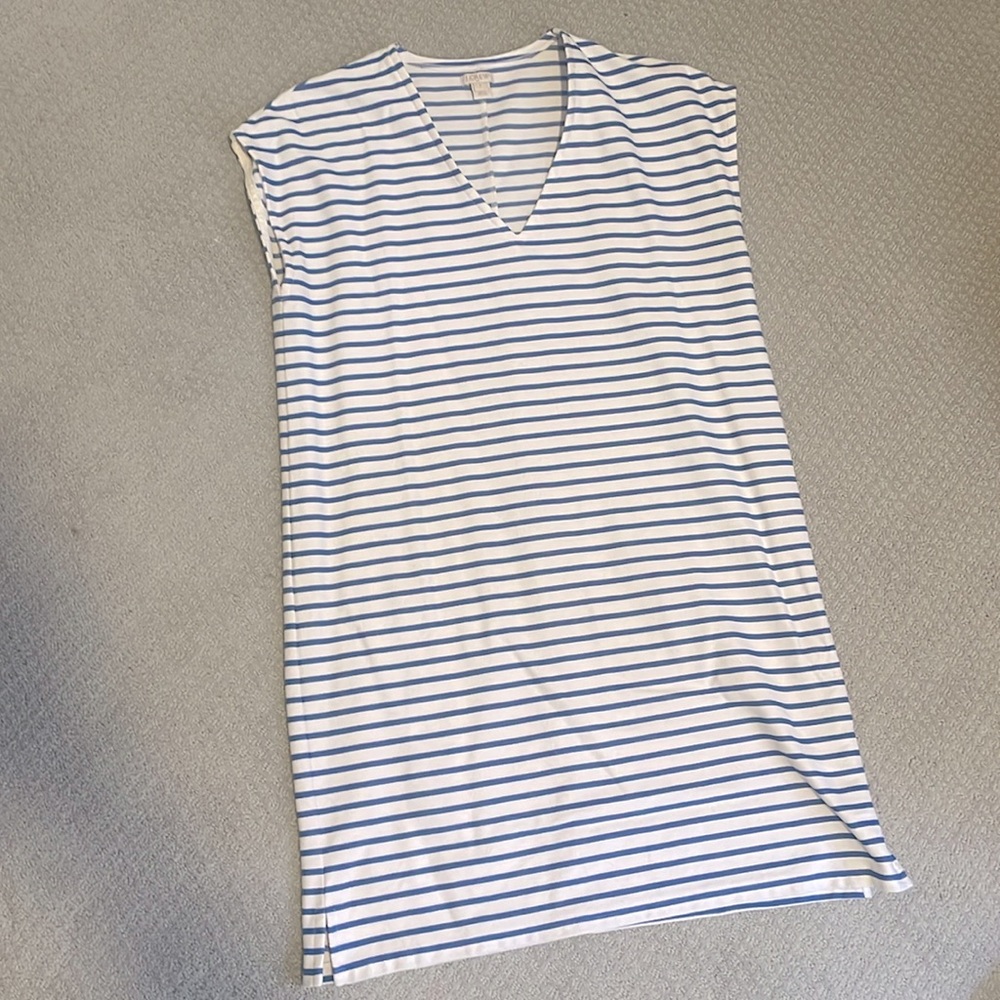 Jcrew blue striped spring/summer dress
